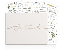 Gastenboek voor Bruiloft, Verjaardag, Babyshower en Vakantiewoning - 100 Blanco Pagina's Beige - Tijdloos Herinneringsboek