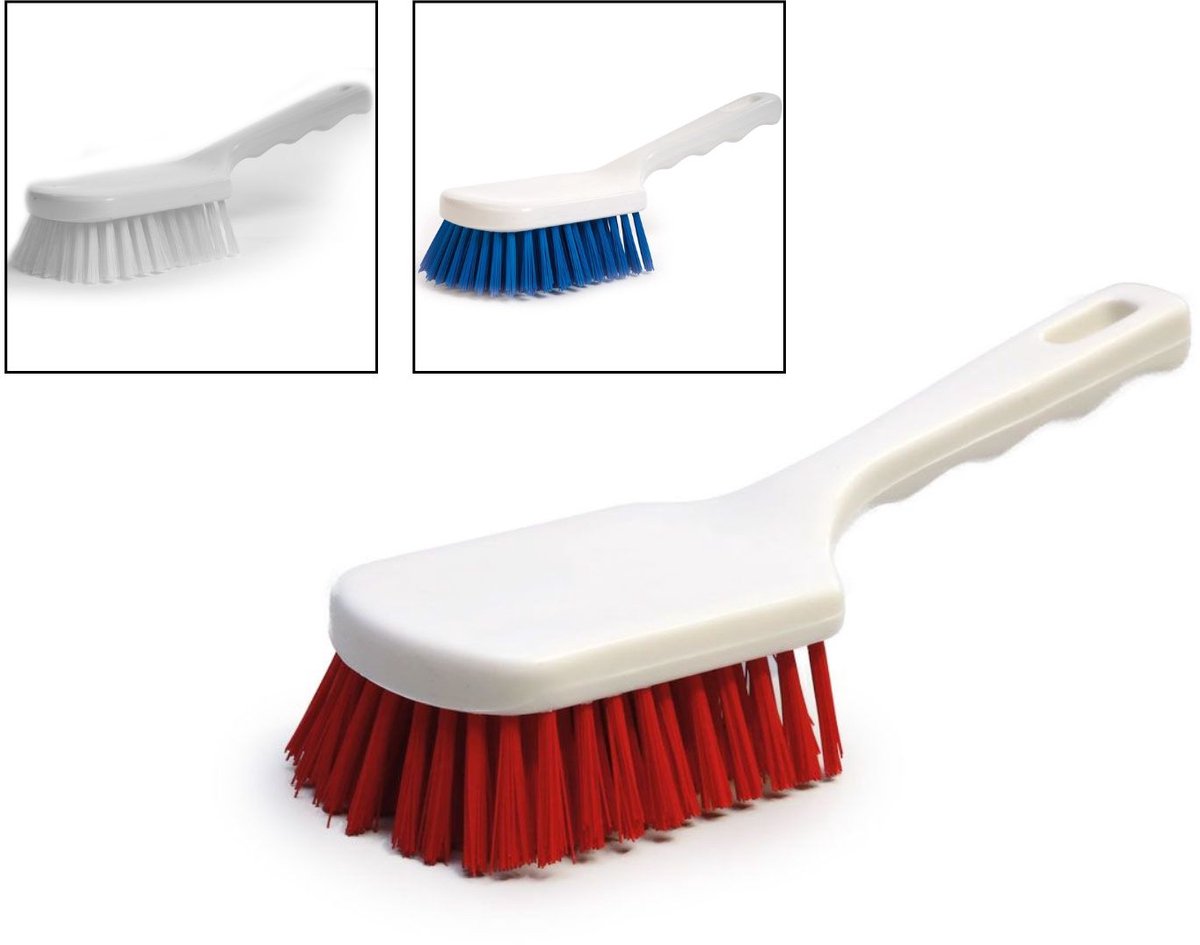 Hygostar Hygiëne Handborstel – 23 cm – Rood – Ergonomisch – Geschikt voor Schoonmaak & Industrie