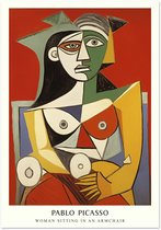 Affiche Pablo Picasso - Femme assise dans un fauteuil - 70x100 cm / 28x40″ - Décoration Salon - Décoration Chambre - Décoration - Décoration murale - Décoration murale Salon - Décoration murale Chambre - Décoration murale - Décoration murale Salon