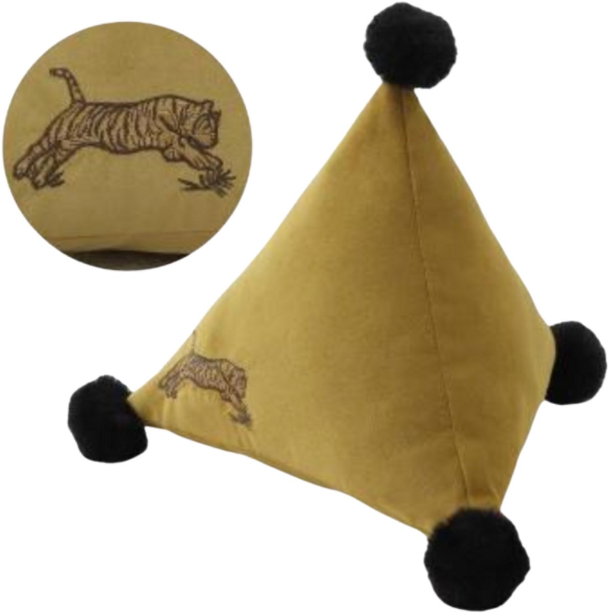 Tijger - Sierkussen in vorm van - Tijger Knuffelkussen – 30x30x30 cm Geel/Zwart – Stoer Pluche Dierenvormig Kussen voor Jongenskamer – RBAN SPCTRA®