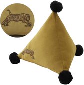 Sierkussen in vorm van - Tijger Knuffelkussen – 30x30x30 cm Geel/Zwart – Stoer Pluche Dierenvormig Kussen voor Jongenskamer – RBAN SPCTRA®