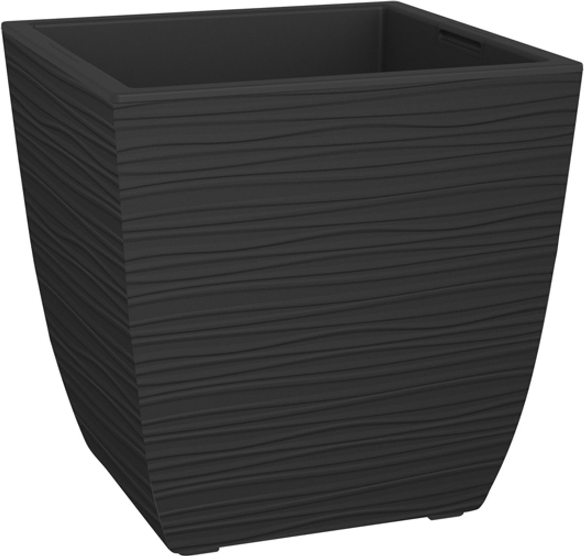 EDA Plantenbak Carre Diva Vulcania stone zwart 43,5 x 43,5 x 44,2 cm
