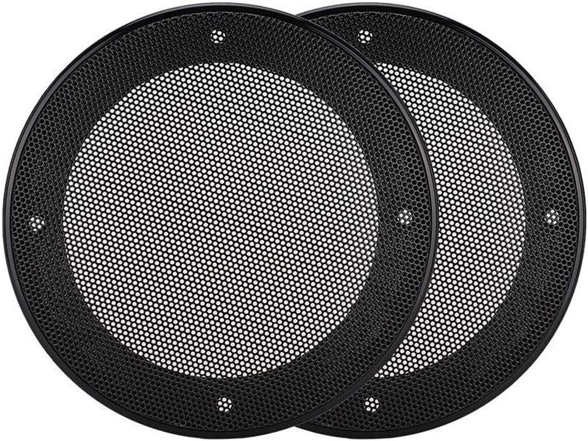 Decoratieve luidsprekerafdekking 2 stuks 10 cm - Bescherming van koudgewalst staal + ABS - Geluidsmesh - Zwart - Voor thuisbioscoop