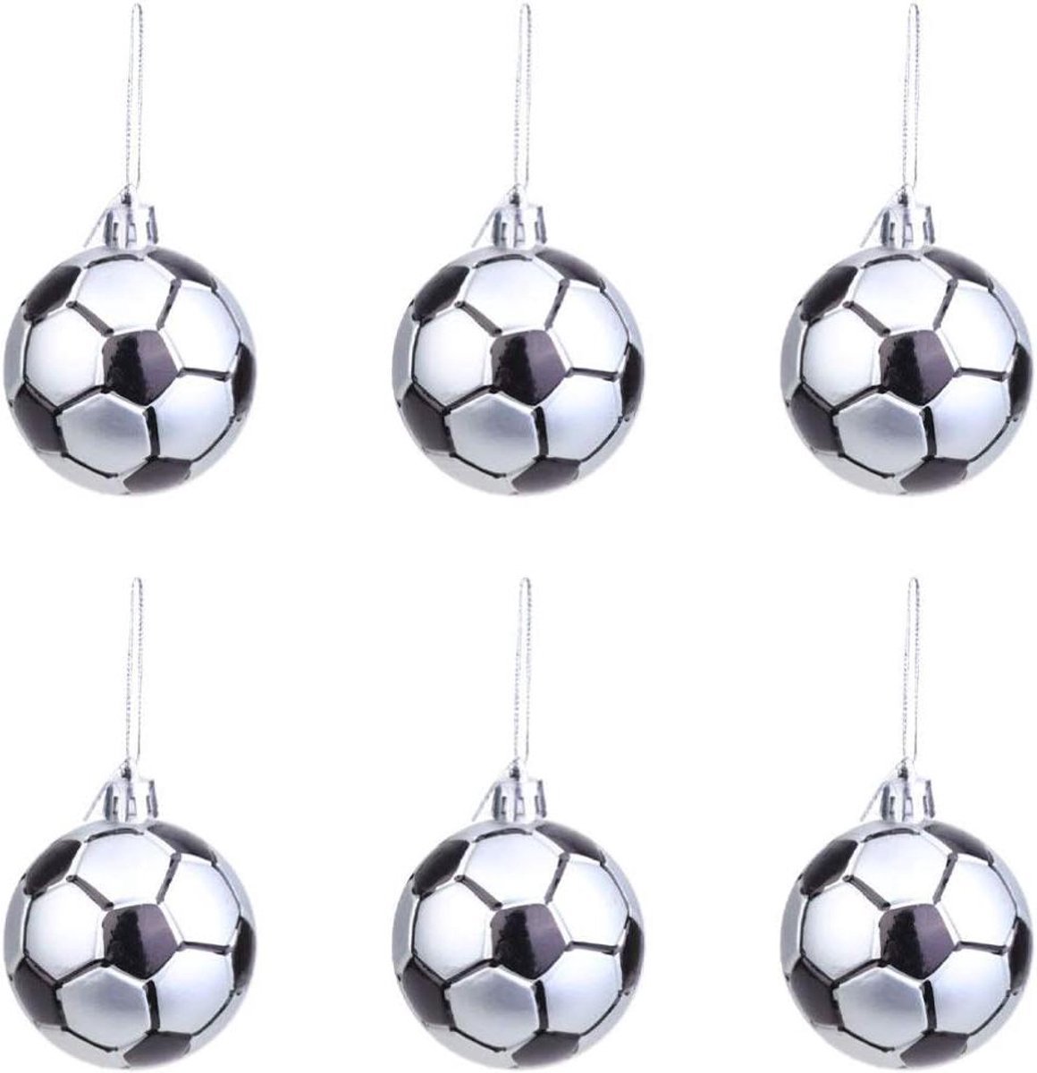 Allecto Plus - 6-delige kerstboomdecoratie set voor kerstvakanties - onbreekbare kerstballen - 9 cm - feestelijke kerstboom ornamenten - Rugby en Voetbal thema - 6 * 5 * 5CM