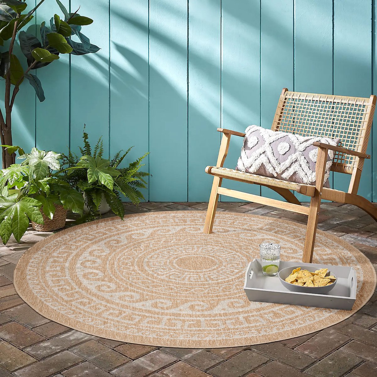 Buitenkleed vloerkleed Comilla (beige 0887) - ⌀ 120 cm