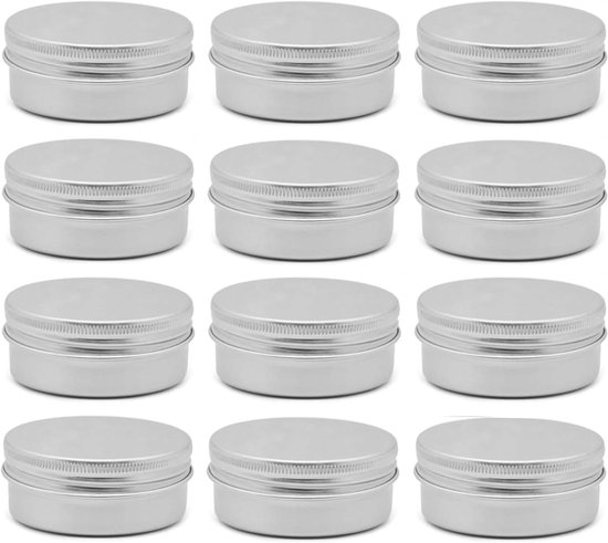 Kaars Potten Voor Kaars Maken, 12-pack Lege Metalen Kaars Potten Met Deksel Diy Kaars Containers Voor Kaarsen Maken Ambachten Opslag En Meer 2 Oz Bla