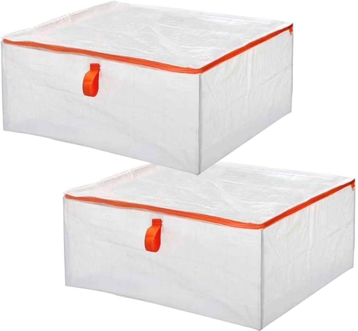 Ibenzoa® Extra Grote Waterdichte Opbergtassen Set van 2 met Dubbele Rits voor Verhuizen en Opslag