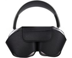 Case Accessoires - Koptelefoonhoesje - Leren hoesje - Krasbestendig, stofdicht, draagbaar reishoesje - Stofdichte reistas - Opbergtas voor koptelefoon - Compatibel met Apple Airpods Max smart case - Zwart