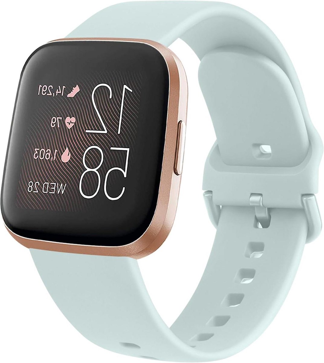 Allecto Plus - Sportieve armband in lichtgroen voor Fitbit Versa 2 en Fitbit Versa - Dames en heren - Reserveband met stijl