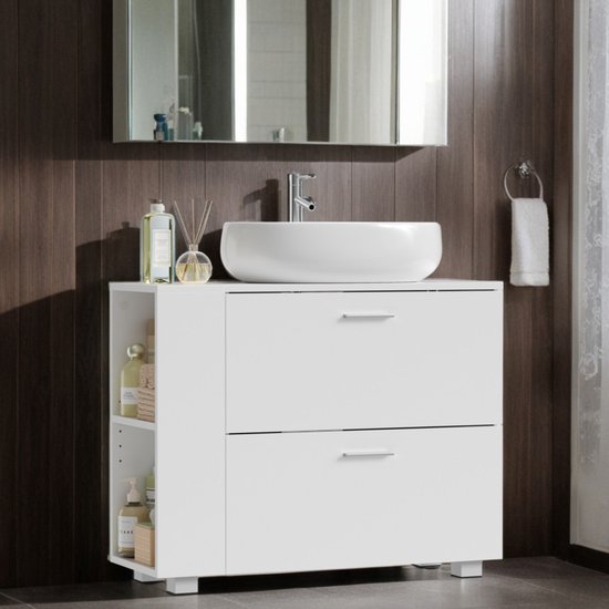 Misou Klaus Toiletkastje Wc Kastje Badkamerkastje Wc Rolhouder Toiletrolhouder Staand Hout Smal