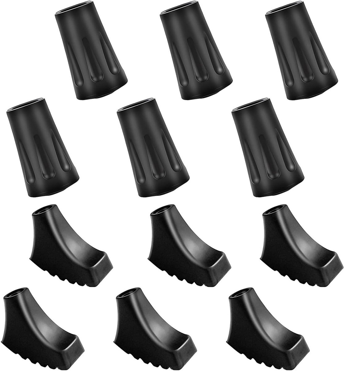 12 stuks rubberen buffers voor Nordic Walking-stokken - Set van asfalt trekking reserveonderdelen