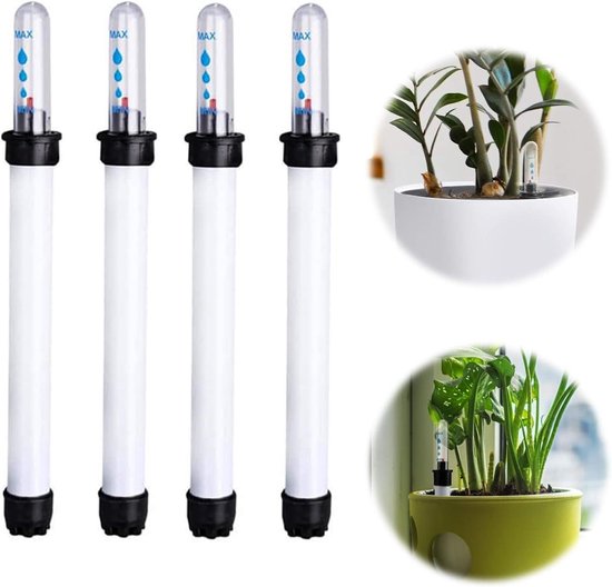 Allecto Plus - Set van 4 bodemvochtigheidsmeters voor planten binnen en buiten - Waterpeil indicator voor irrigatietest