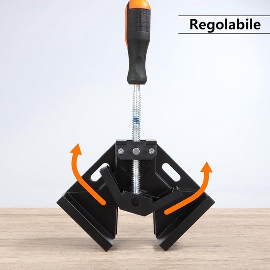 Set van 4 hoekspanners 90 graden aluminium hoekspanners met schommel grenen, enkele handgreep, hoekklem voor houtbewerking, techniek