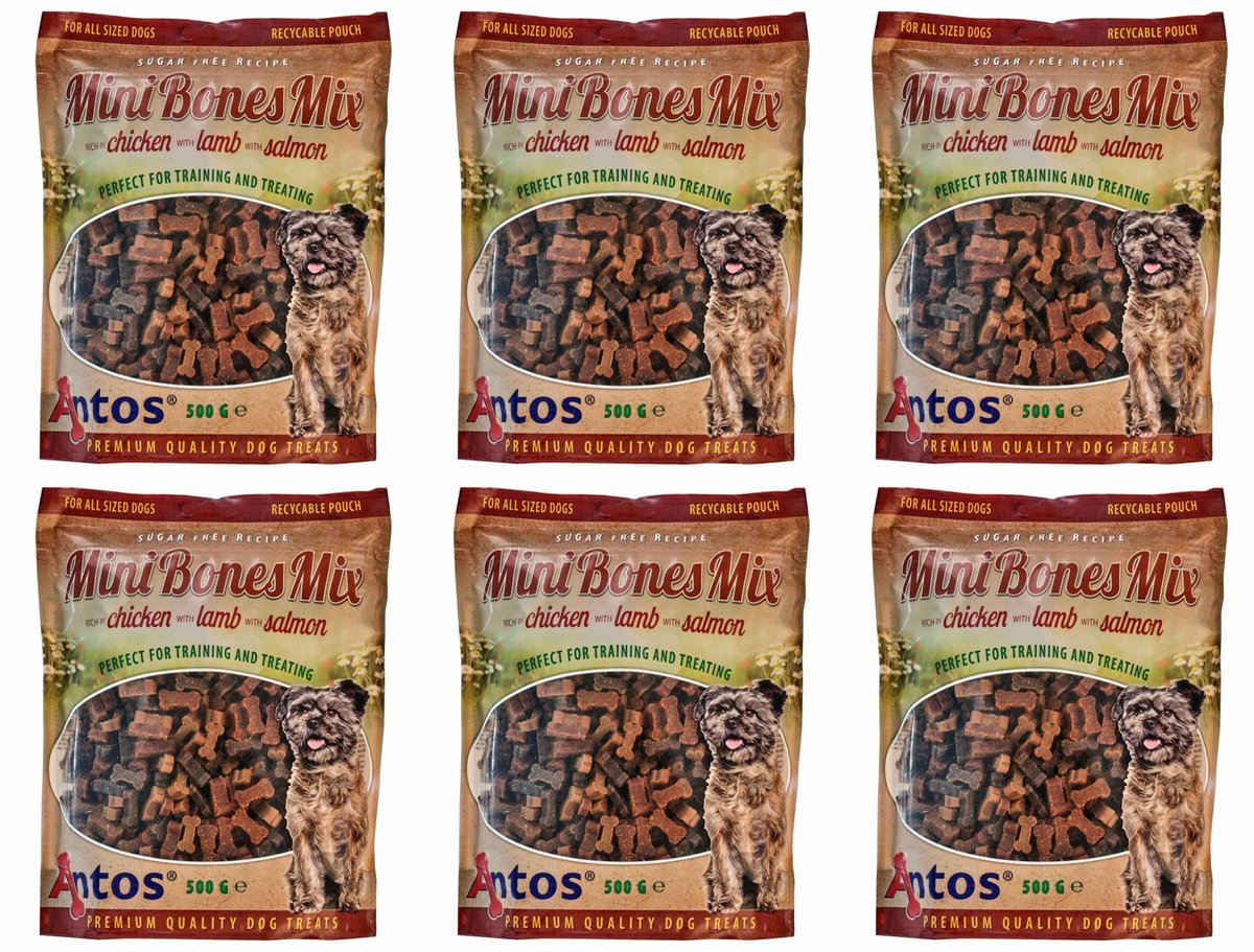 6 x 500 Gram Mini Soft Treats Kip Lam Zalm Beloningssnacks. Training Snacks Puppy Snack Hondensnacks