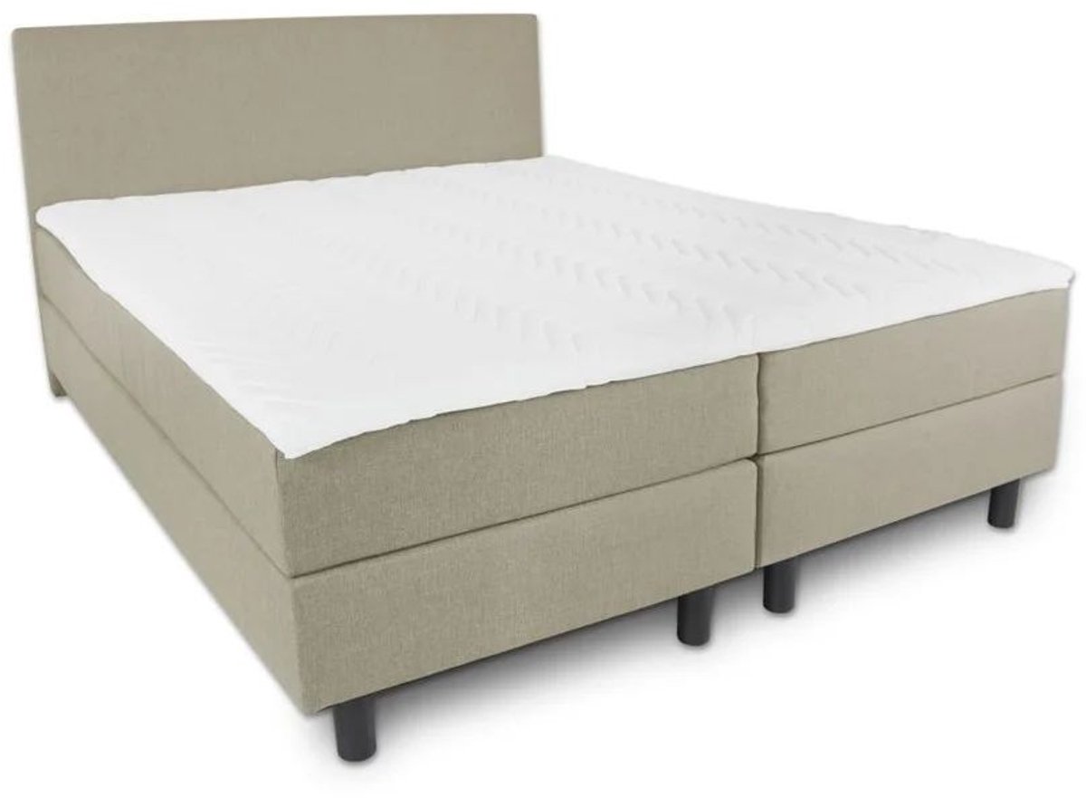 Boxspring SleepEase - 180x210 Compleet - Beige Glad - Golden Matrassen Zeeland