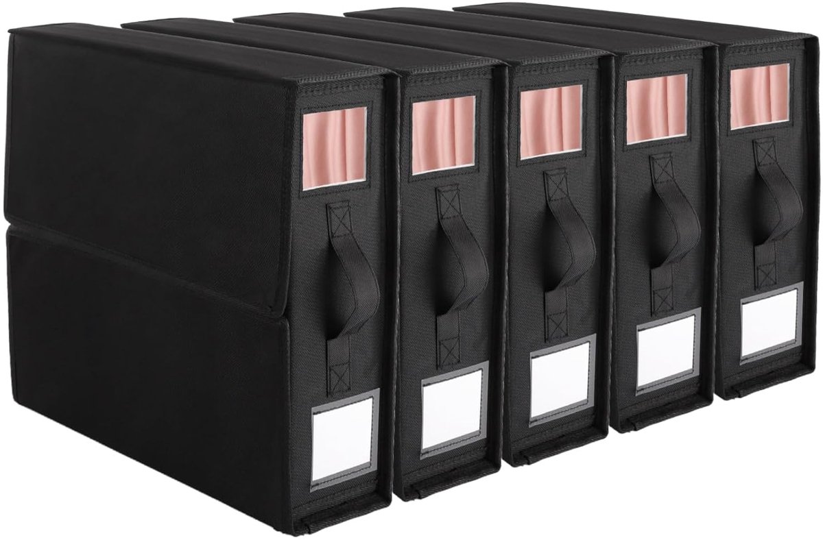 Beddengoed-organizer - Opbergtas met venster en etiket - 5 stuks