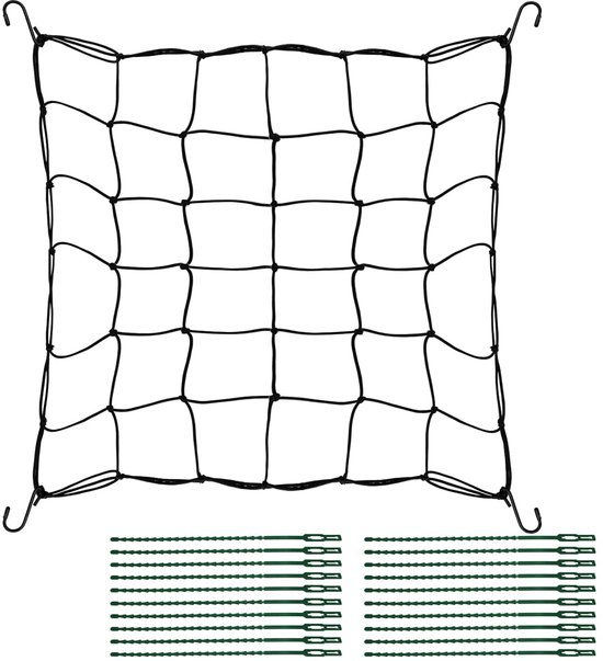 Flexibel net trellis, kweektentennet flexibel trellis-net, elastisch trellisnet voor kweektenten, hydrocultuur, kweektent, plantenondersteuning, latwerk, 40 × 40 cm, 3 stuks