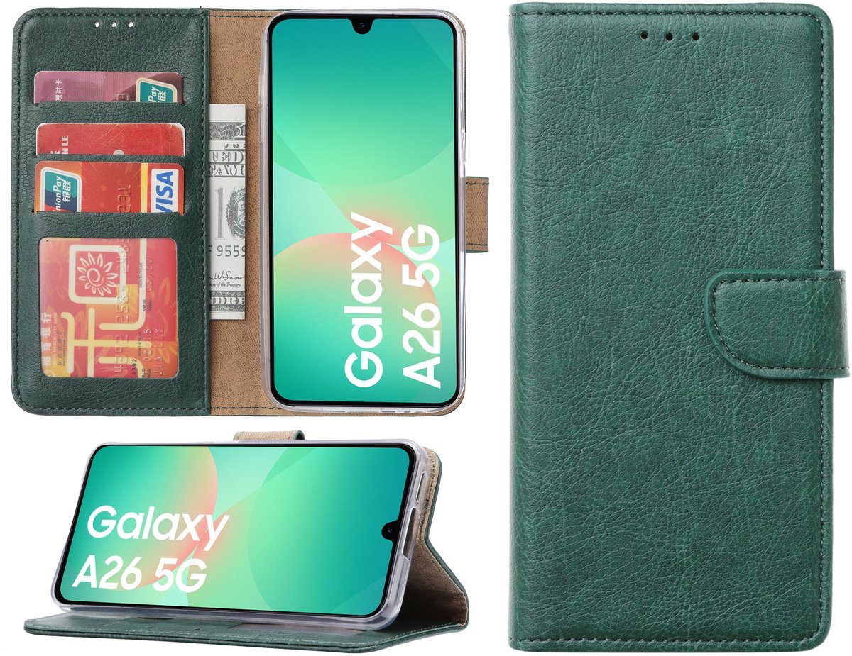 Hoesje geschikt voor Samsung Galaxy A26 hoesje - Arara bookcase - Groen