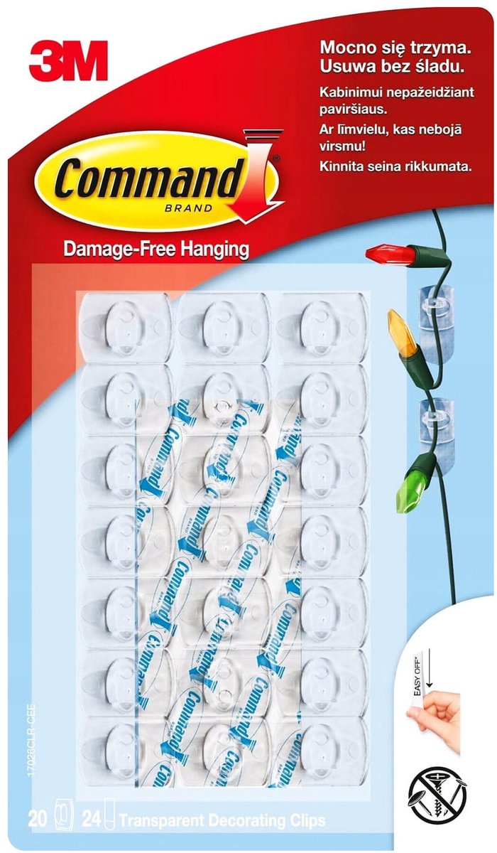Sila Command - Kleef Haken - 20 Stuks - Transparant - Herbruikbaar