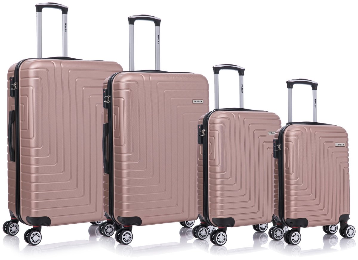 Tralex Luminara Kofferset 4-delig – Hardcase – TSA cijferslot – Lichtgewicht – RoséGoud