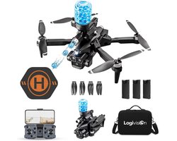 Logivision K11 Drone - Drone met 4K Camera - Mini drone - Drones - Voor Kinderen/Volwassenen - Drone DJI - Tot 90 Minuten Vliegen - Inclusief Opbergtas, Landing pad, 3 Batterijen