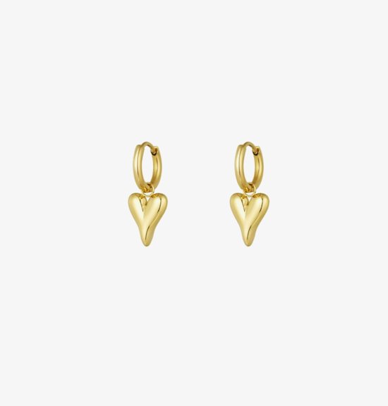 oorbellen met hartjes - Yehwang - Oorbellen dames - Gouden oorbellen - Stainless Steel - Waterproof - Goud/Gold - Kerst cadeau - Kerst sieraden - Sinterklaas cadeau - Moederdag - Valentijn