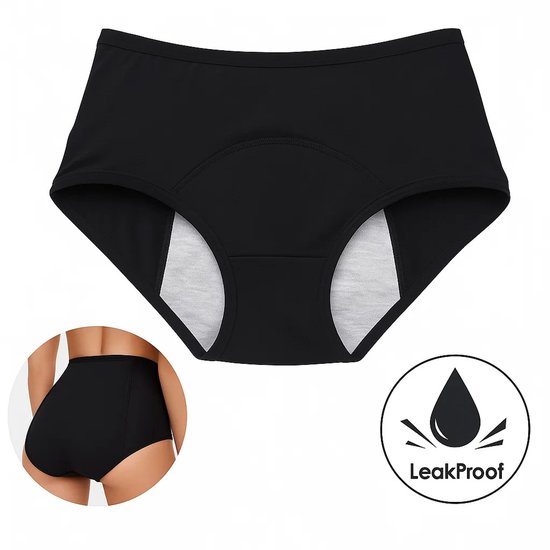 Culotte menstruelle I Sous-vêtement menstruel I Culotte menstruelle I 4 couches I Alternatief aux Serviettes hygiéniques I Lavable I Zwart I Taille L