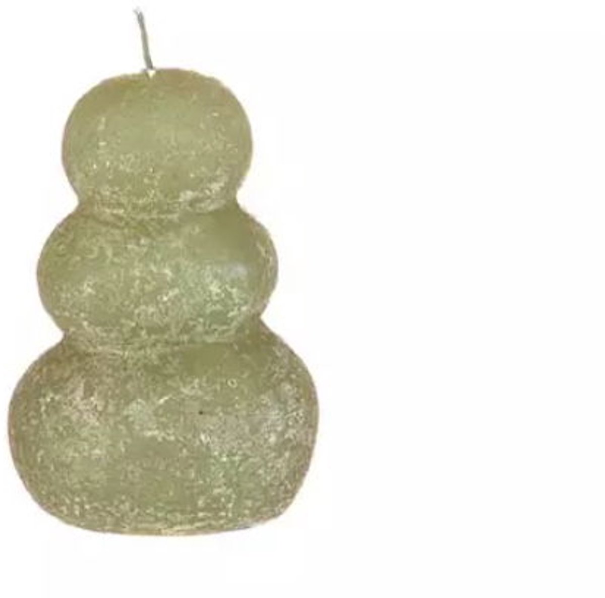 Pebble candle d7xh9,5 cm, groen Hortus