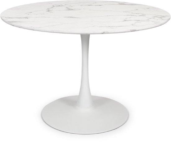 Milton & Oldbrook Table à manger Ø 120 cm Marbre de Prague Wit