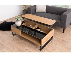 Lift-Up Salontafel 110 cm Leya Eik - Zwart