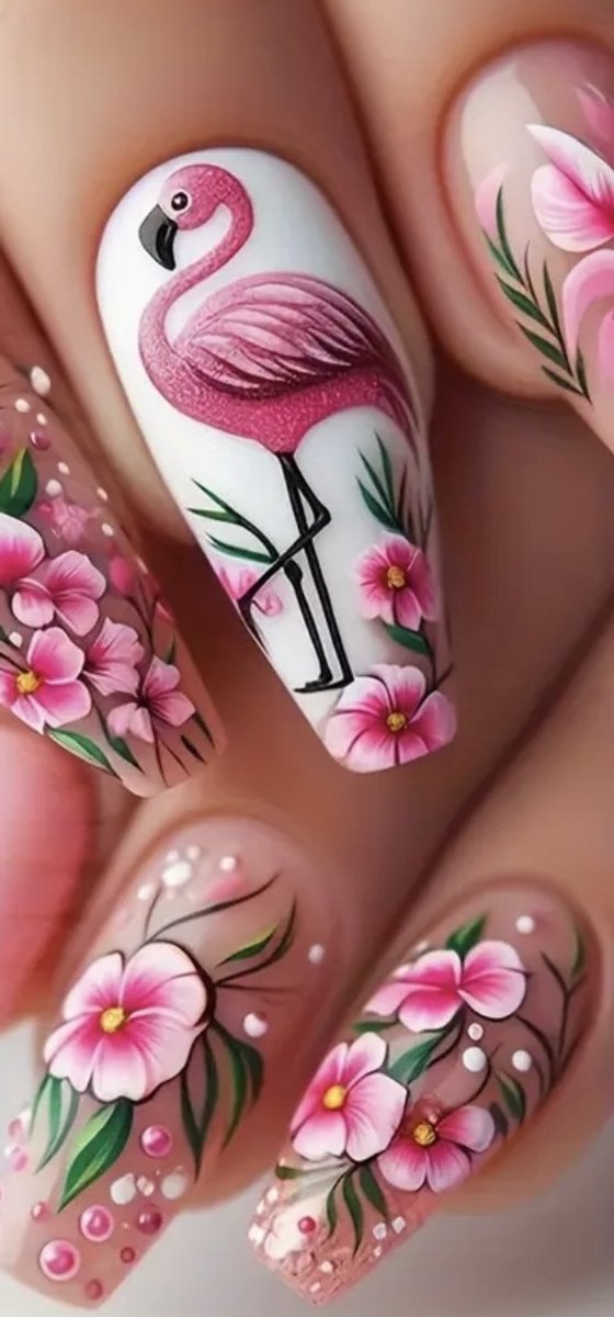 Nagelstickers Flamingo ( 1103 ) 7.5 x 12 cm