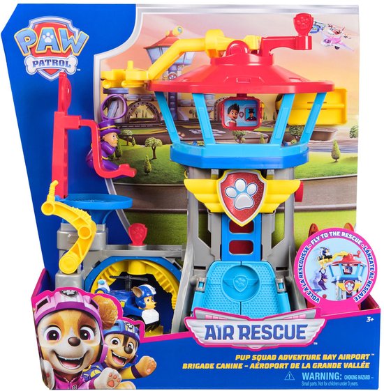 PAW Patrol – Luchtredding – Pup Squad – Avonturenbaai Vliegveld Speelset met Chase speelgoedauto en PAW Patrol-lanceervoertuig
