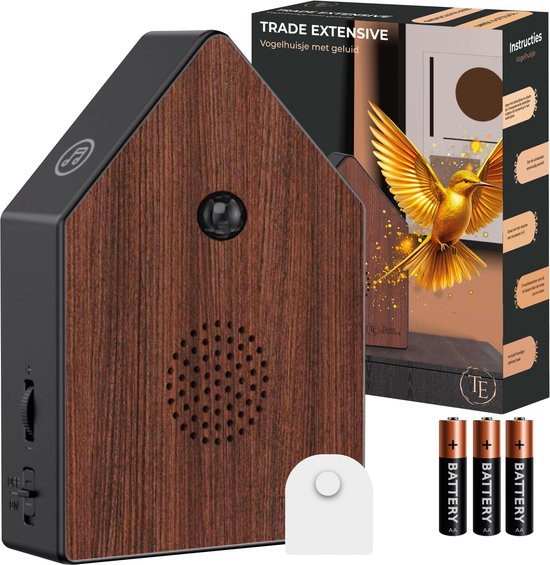Trade Extensive® Nichoir avec son et capteur – Zwitscherbox pour Toilettes ou salle de bain – Nichoir sonore avec détecteur de mouvement