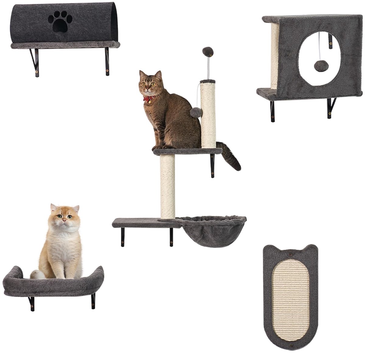 Ibenzoa® Klimwand voor katten met 5 modulaire elementen voor ultiem speelplezier en comfort