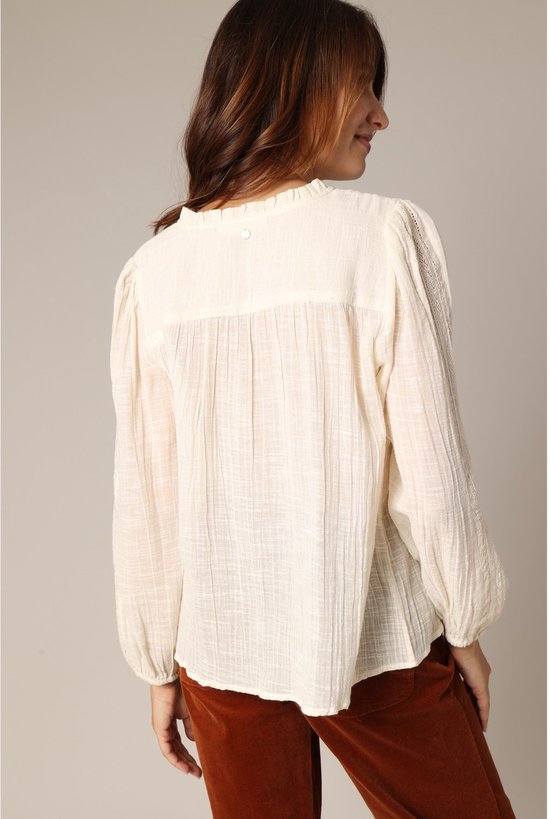 Chemisier bohème DEELUXE 100% coton avec broderie et manches longues XS