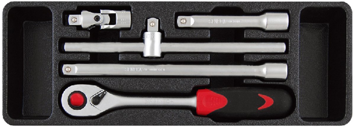 ratelset - 1/2 aansluiting - 5 delig - ratelgereedschap - ratel en accessoires - seneca