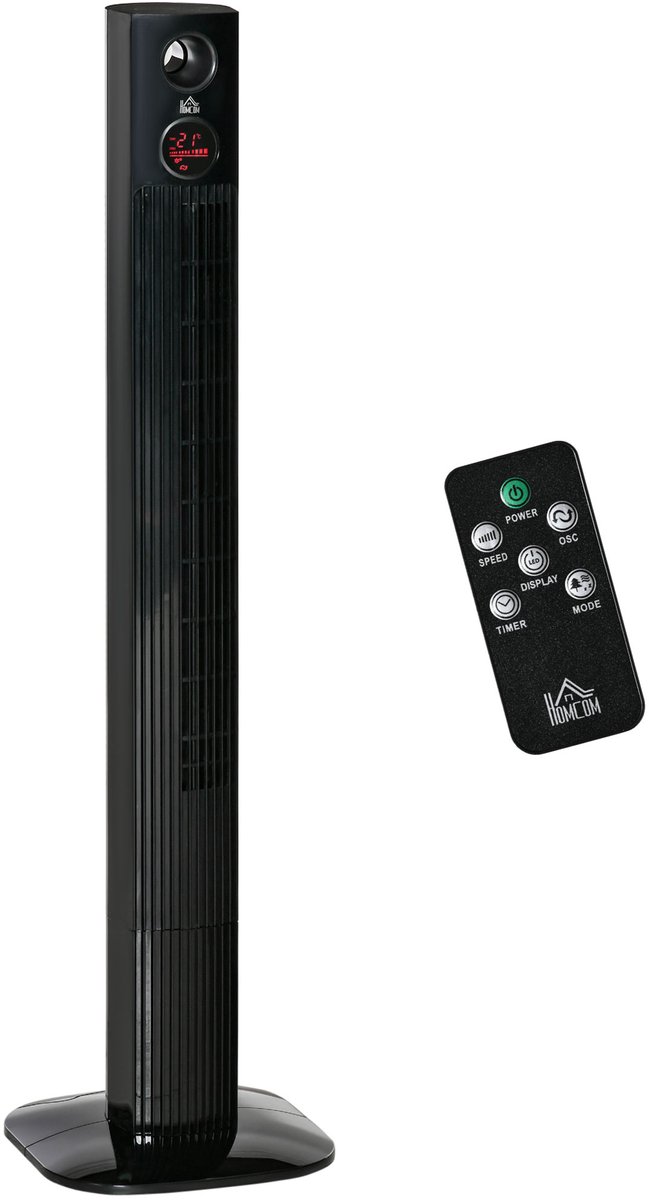 HOMCOM-Turmventilator aus ABS Schwarz
