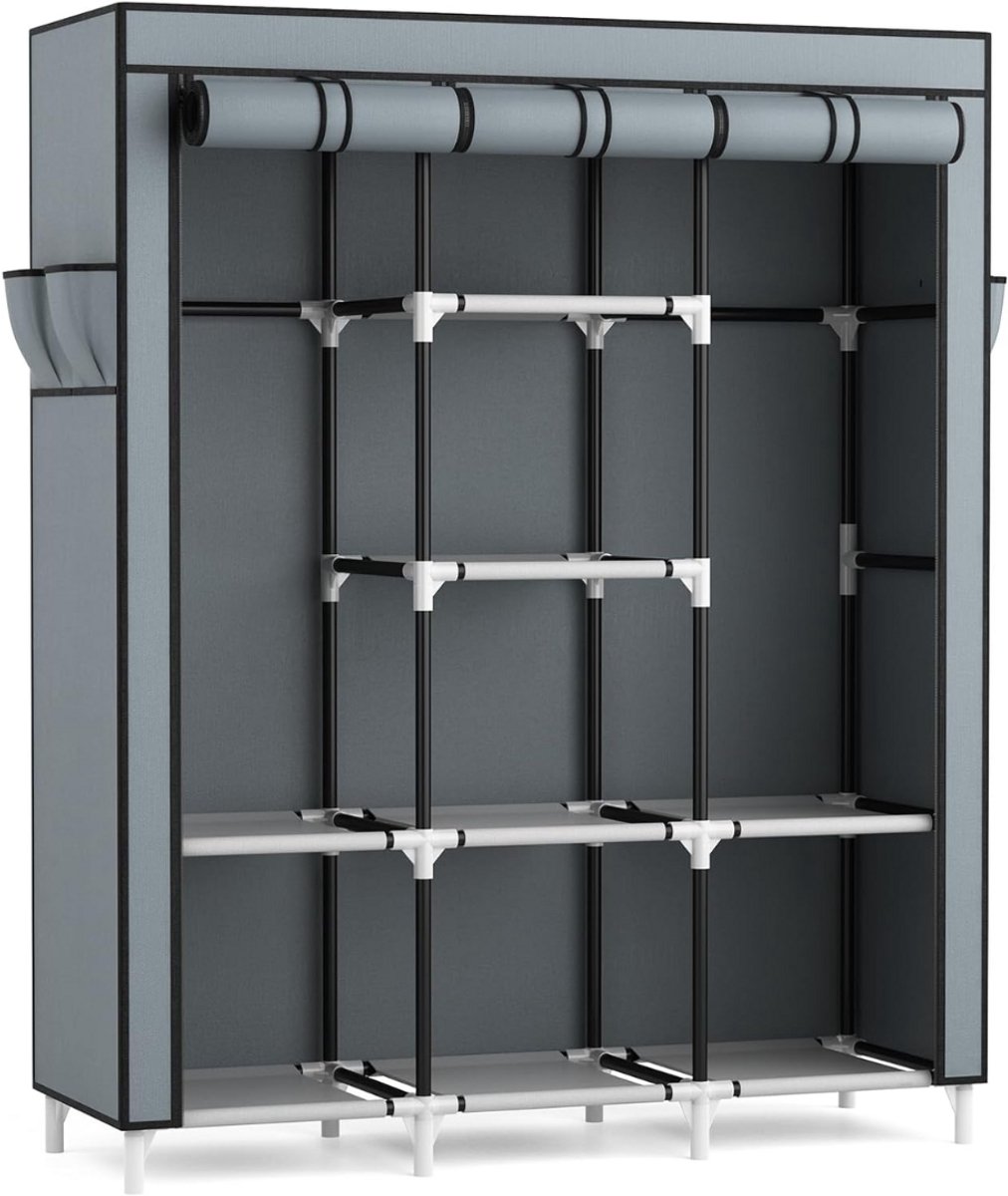 Dressing Kasten - Kledingkast - Kledingkasten Slaapkamer - Organizer - Grijs