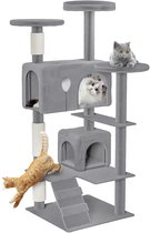 Retadou - Krabpaal, 173 Cm Hoog, Kattenboom, Met 16 Krabzuilen, 2 Grote Platforms 2 Manden Hangmat Hol Pluche Ballen Kattenkrabpaal Met Meerdere Verdiepingen Bruin Beige