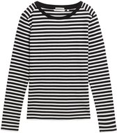 Tom Tailor Denim - T-shirt met lange mouwen en streepmotief - Maat XS - black white stripe