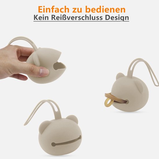 BPA-Vrije Siliconen Fopspeenhouder met Veilige Opslag en Ophangclip voor Baby's van BPA — afbeelding 4