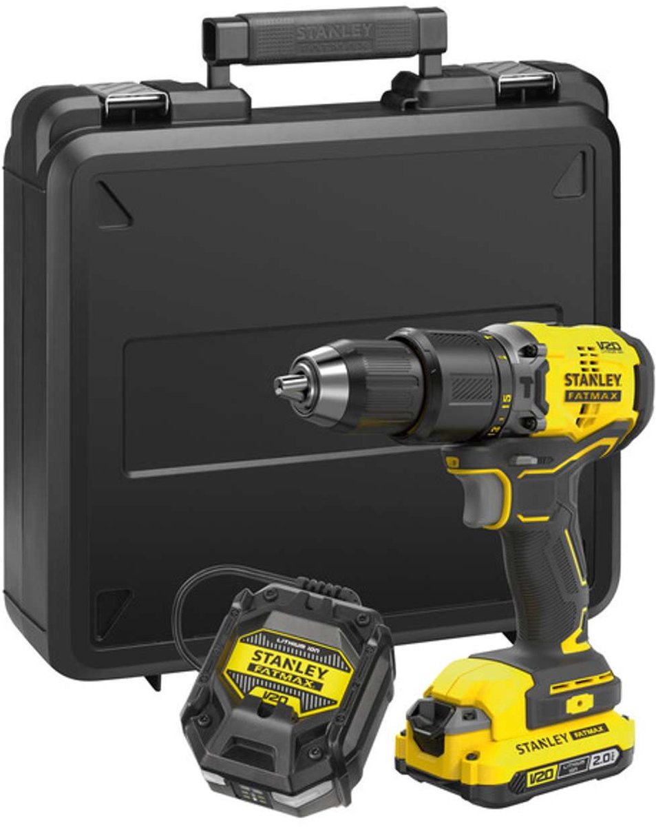 Stanley Gereedschap - 18V ACCU-klopboor-/schroefmachine, 1x accu 2,0 Ah, Li-Ion, lader SFMCD715D1K-QW