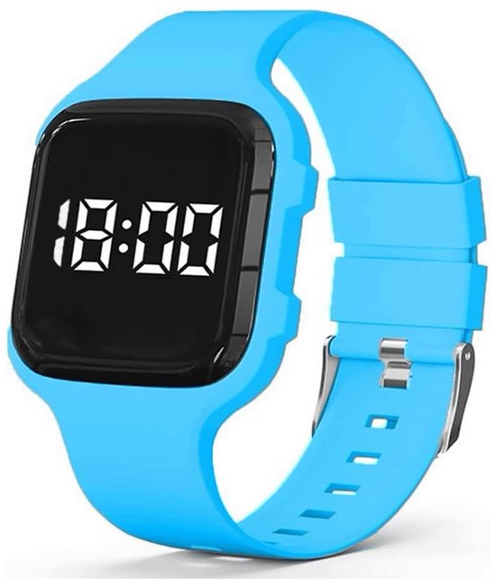 Herinneringshorloge – 15 alarmen – oplaadbaar – vierkant blauw – plaswekker.