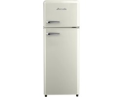 Helvetia Retro Koelvriescombinatie HRDPER206EC1 - Crèmekleur - 144 cm Hoog - 4ster Vriezer - Vintage - 206 Liter
