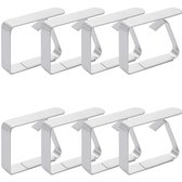 Tafelkleedklemmen - Luxe Tafelklemmen - Tafelaccessoires - 8 Stuks - RVS - Grijs