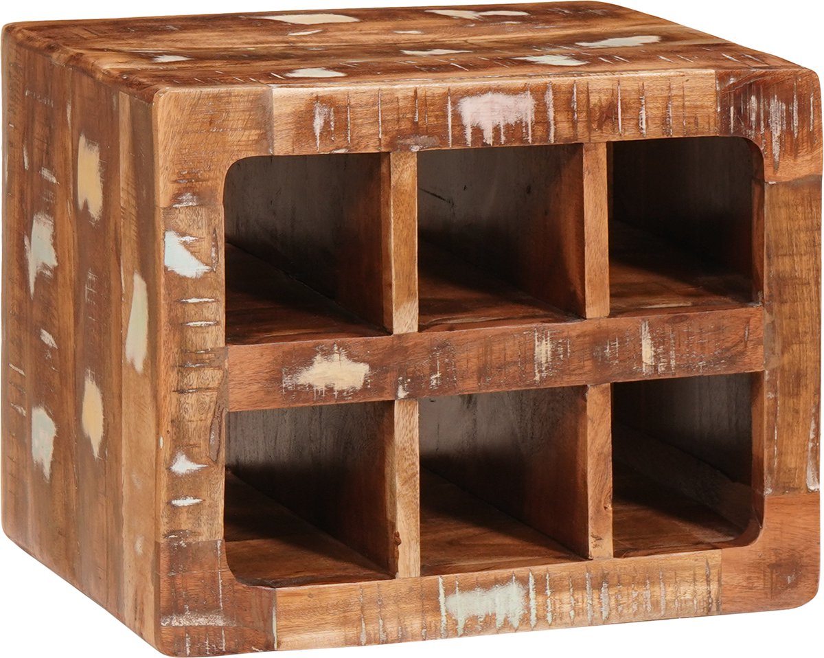 vidaXL - Wijnrek - Bruin - 44 - x - 30 - x - 35 - cm - Massief - Gerecycleerd - Hout