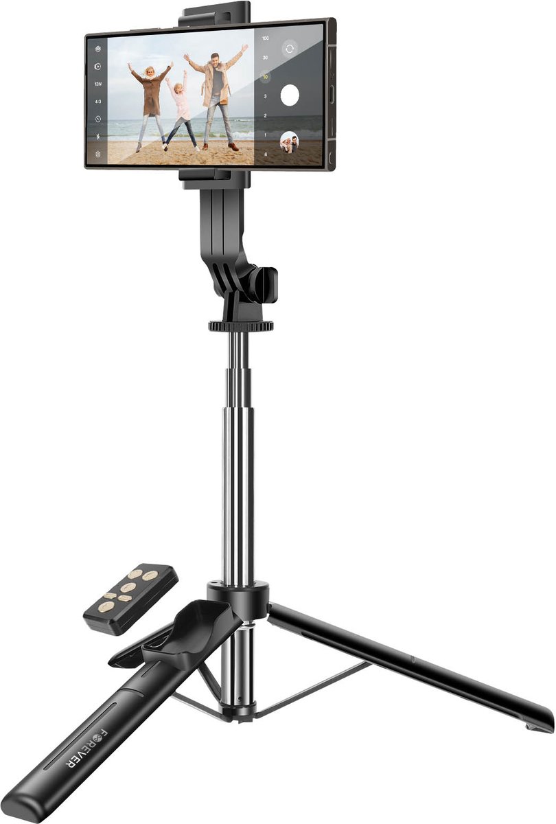 Forever, Bluetooth selfie statief uitschuifbaar tot 100 cm, Zwart