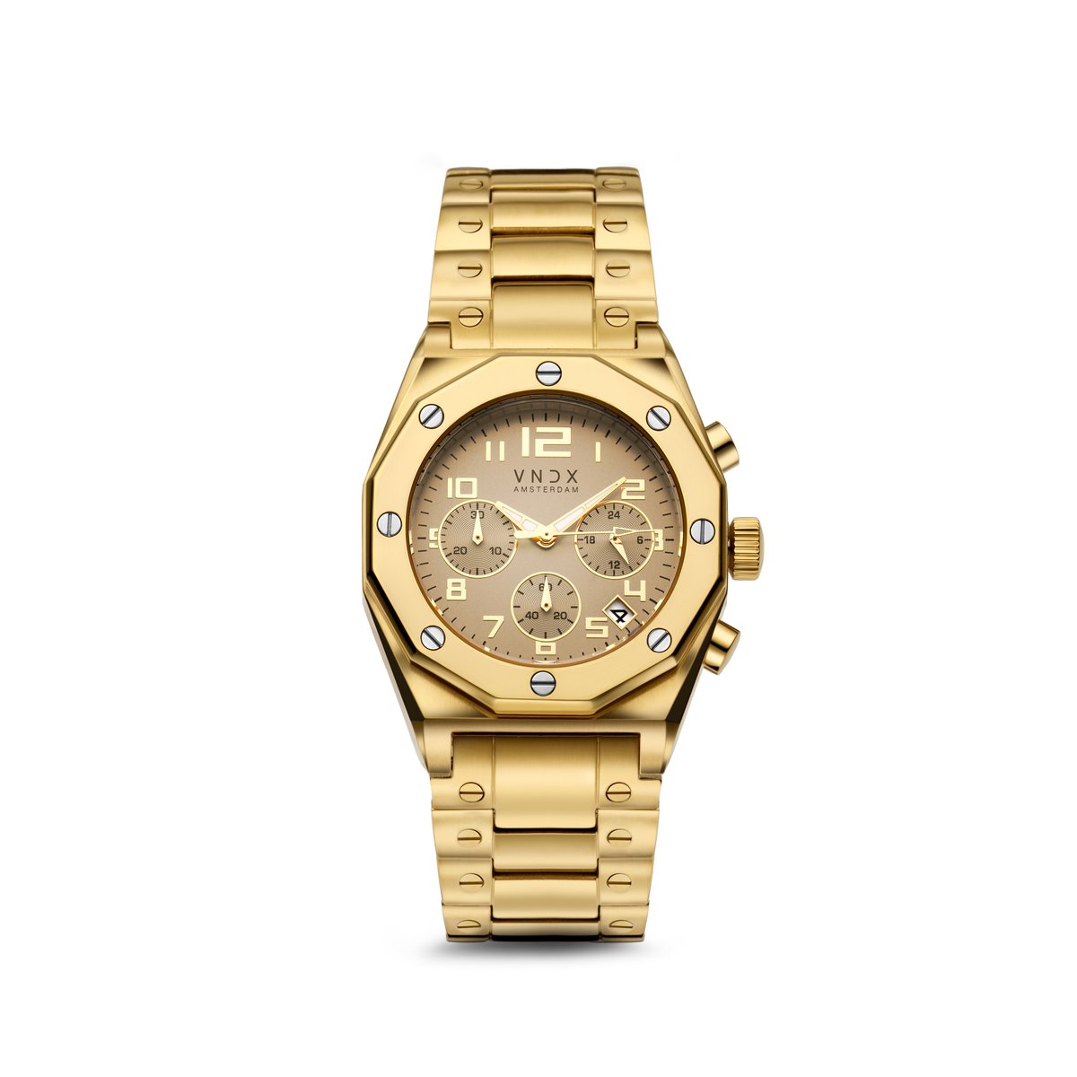 VNDX Amsterdam - Unisex horloge - The One Goud Beige
