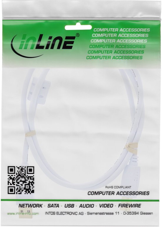 USB naar USB-B kabel - USB2.0 - tot 0,5A / wit - 10 meter | bol