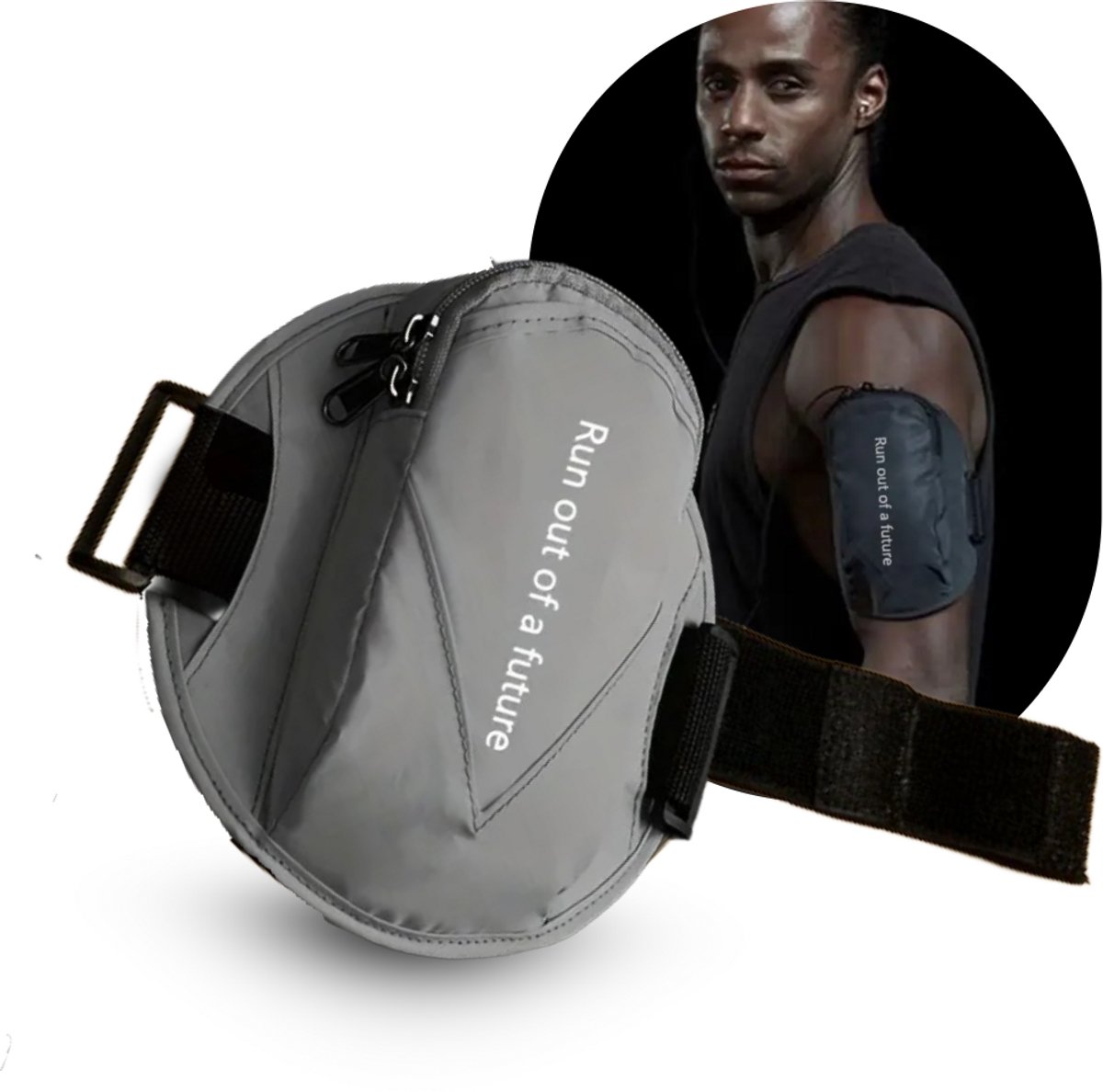 Run Out of a Future™ Running Belt Armstrap – Lichtgewicht Waterbestendig Armtasje met Opbergvak voor Sleutels & Telefoon – Comfortabel & Ademend Hardlopen - Hardloopriem
